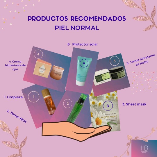 Productos recomendados para la piel normal.